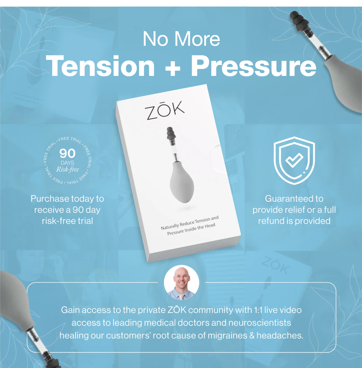 ZŌK - Cranial Nerve Stimulation for Headaches + Migraines + Stress + Tinnitus (Copy for Subscription Offer)
